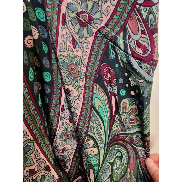 Vanessindia One Size Silk Blend Floral Paisley Print Halter Top Made In India - Picture 4 of 7